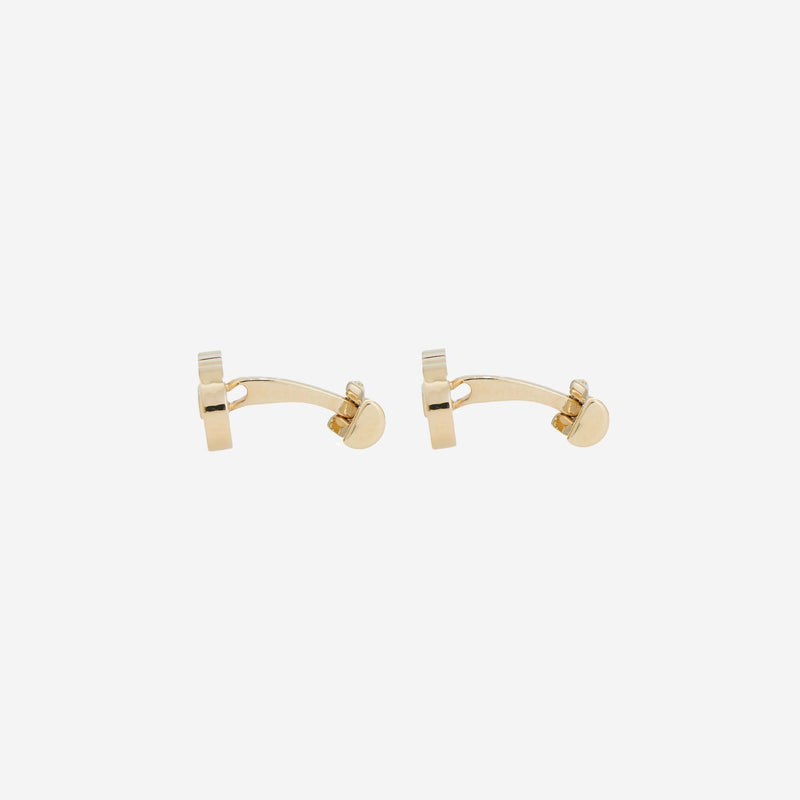 Ferragamo Engraved Logo Brass Cufflinks — Gold Accessory
