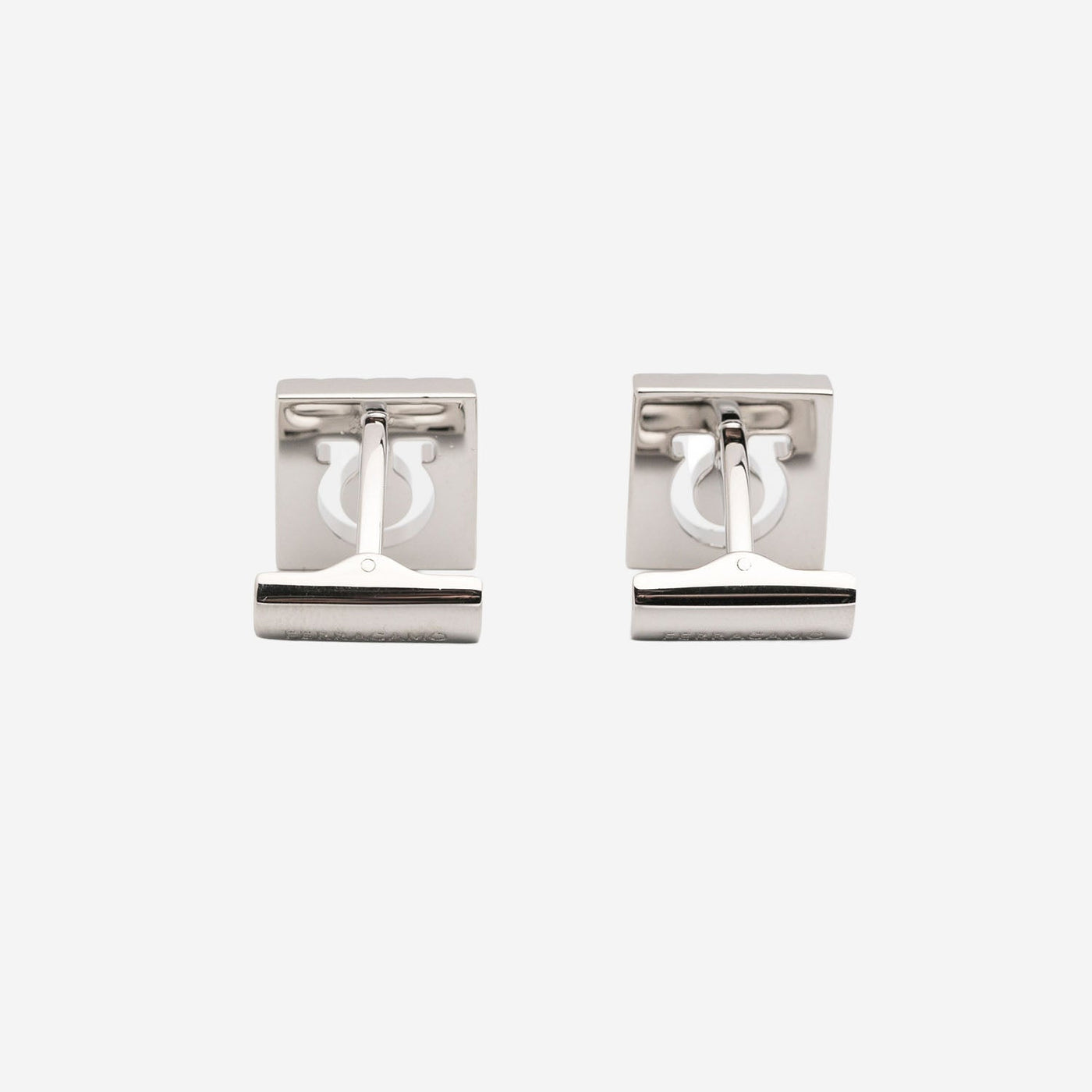 Ferragamo Square Brass Cufflinks — Silver Accessory