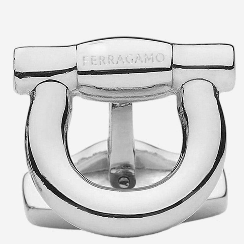 Ferragamo Brass Hook Cufflinks — Silver Accessory