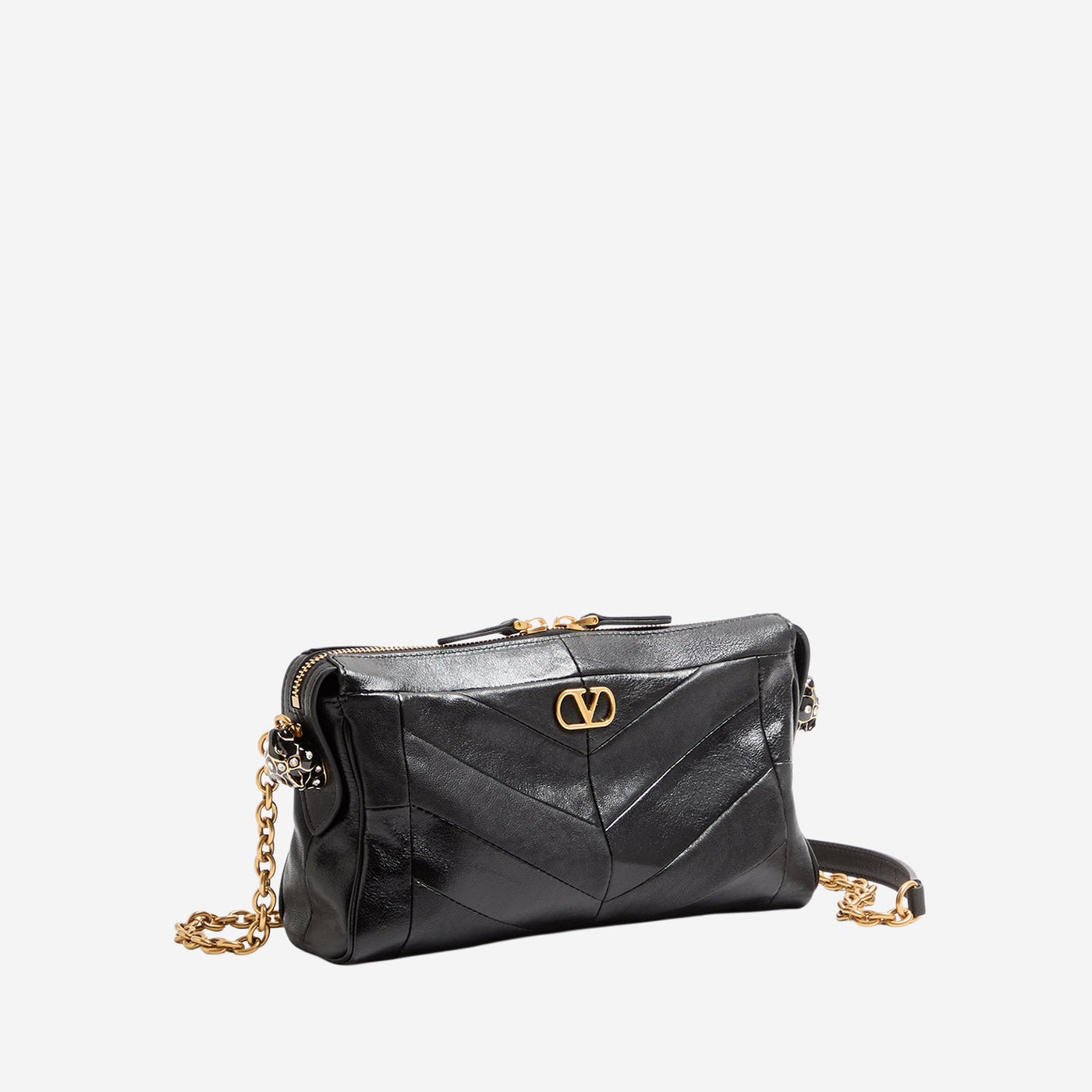 Valentino Garavani Shoulder Bag — Black Leather