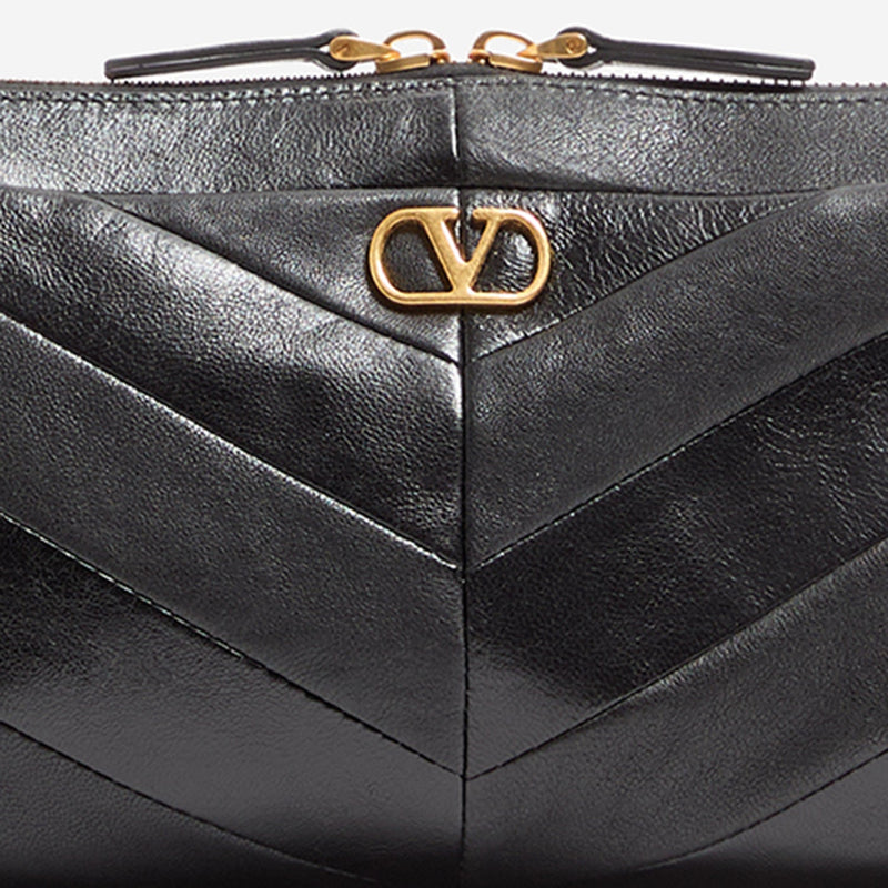 Valentino Garavani Shoulder Bag — Black Leather