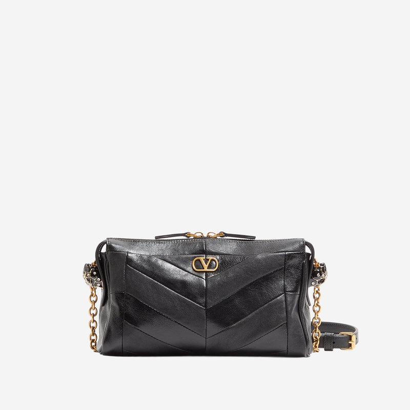 Valentino Garavani Shoulder Bag — Black Leather