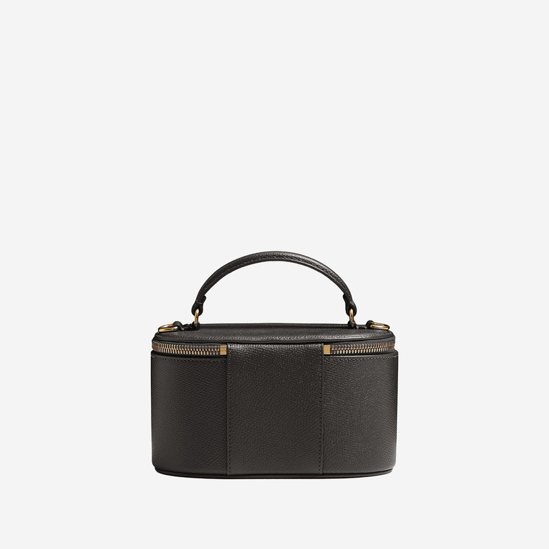 Valentino Garavani Embossed Leather Vlogo Top Handle Bag — Black