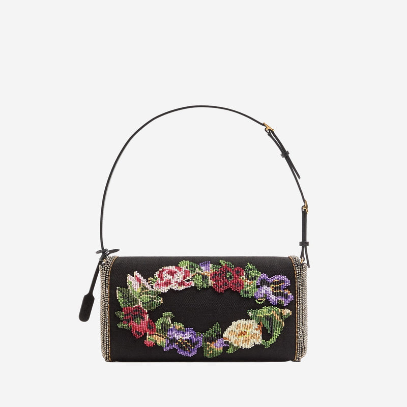 Valentino Garavani Locò Shoulder Bag — Black Silk