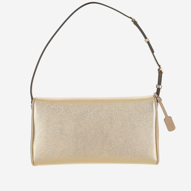 Valentino Garavani Devain Shoulder Bag — Gold Leather