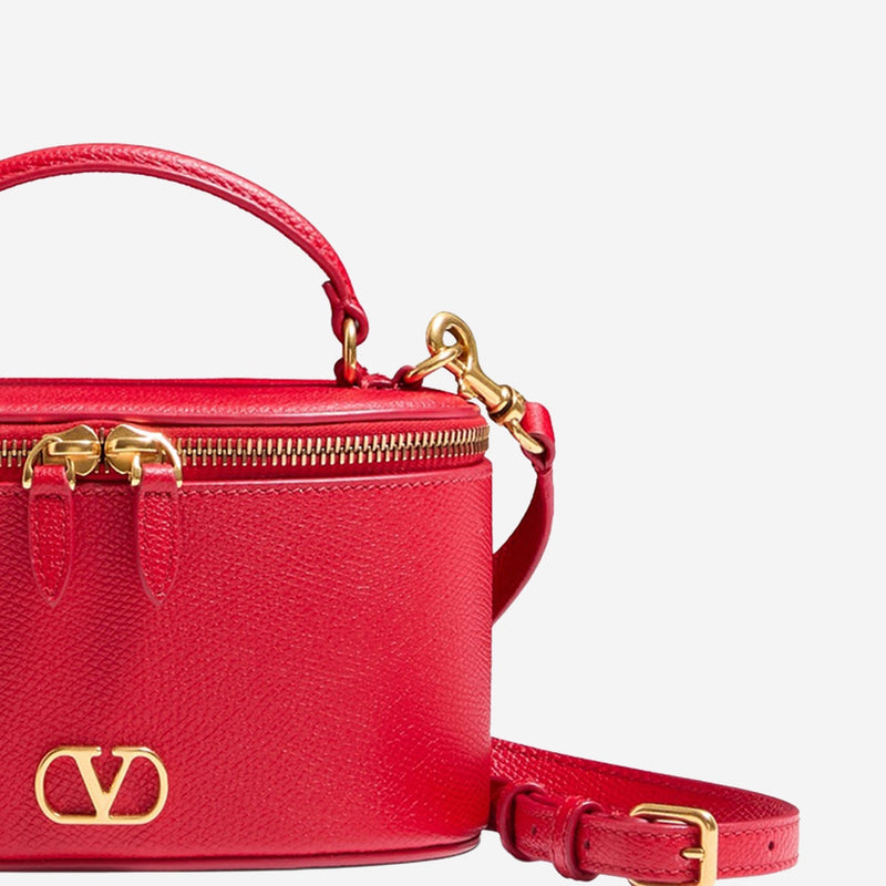 Valentino Garavani Vlogo Mini Bag — Red Leather