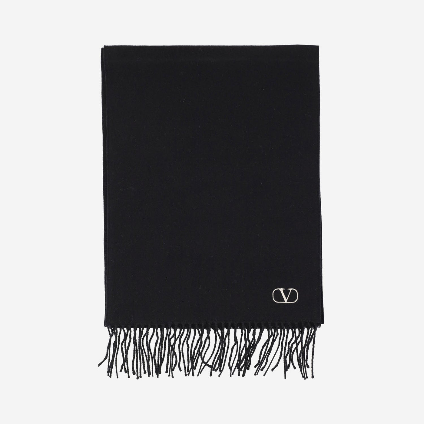 Valentino Garavani Virgin Wool Scarf — Black Scarfs