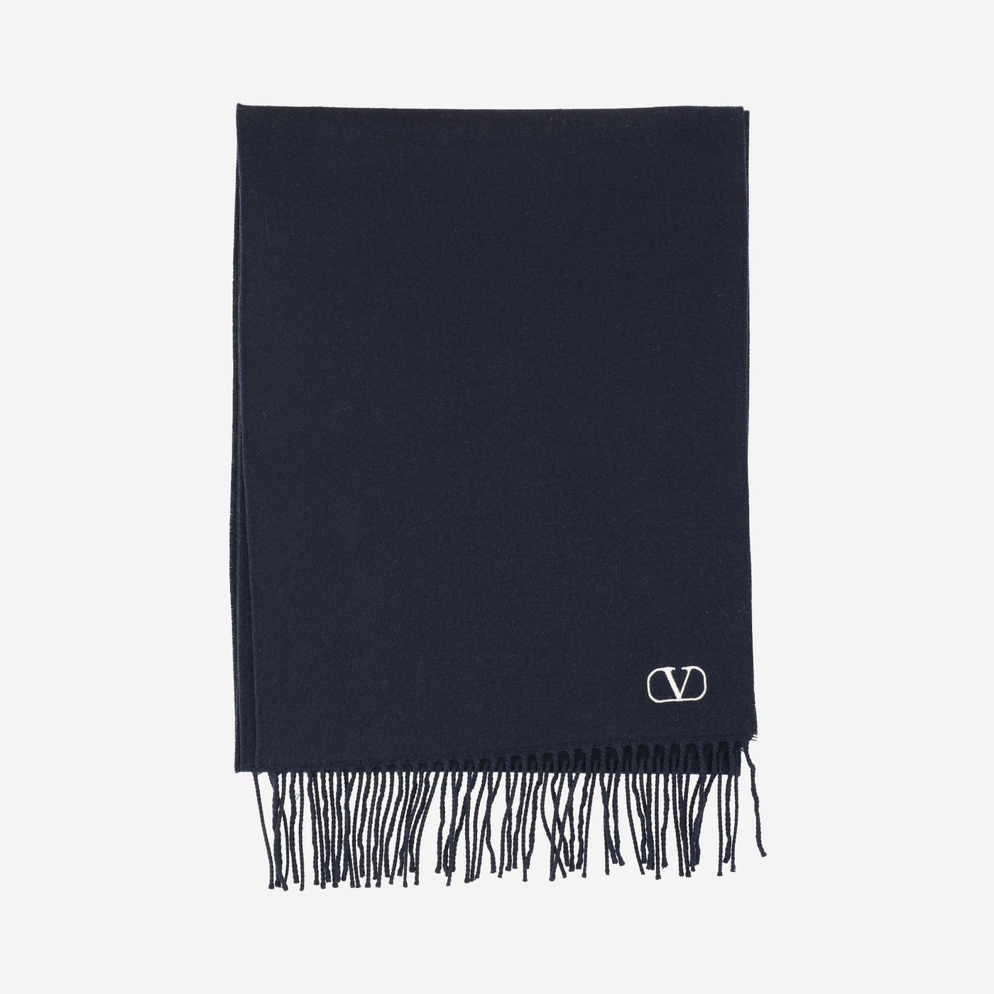 Valentino Garavani Virgin Wool Scarf — Navy Scarfs