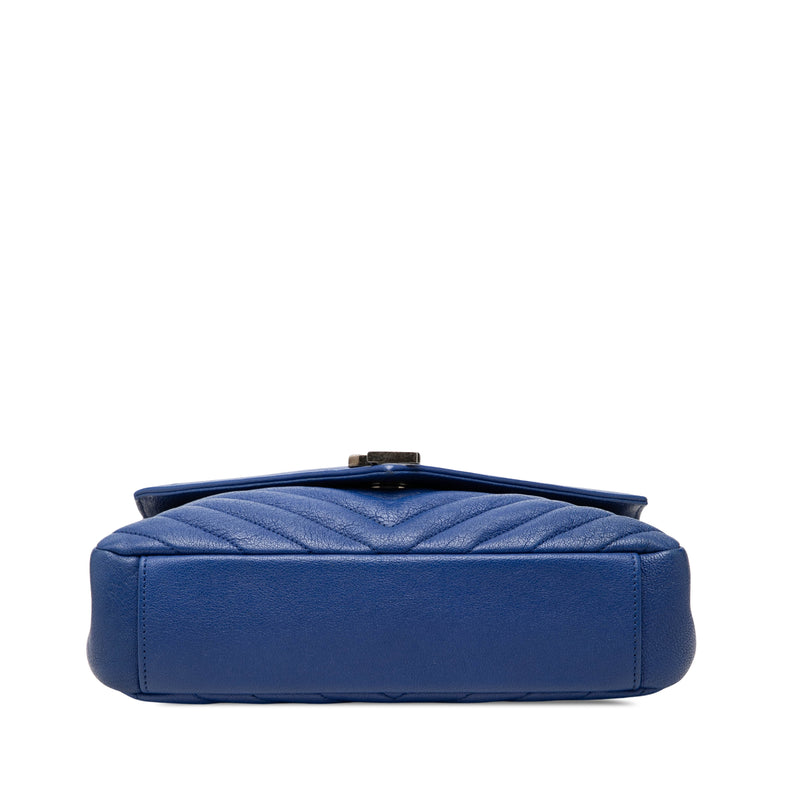 Medium Quilted Chevron Sheepskin College Satchel - Image 3