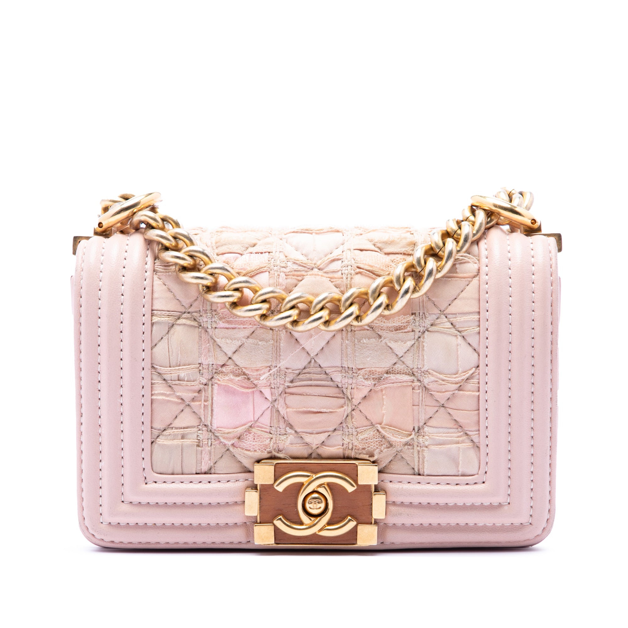 Mini Quilted Tweed and Lambskin Boy Flap - Image 1