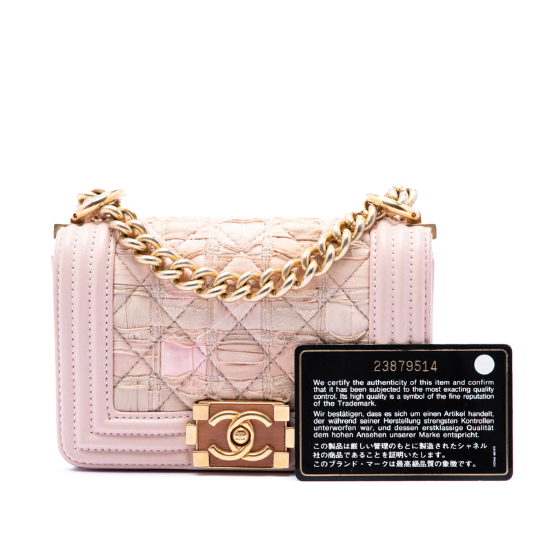 Mini Quilted Tweed and Lambskin Boy Flap - Image 7