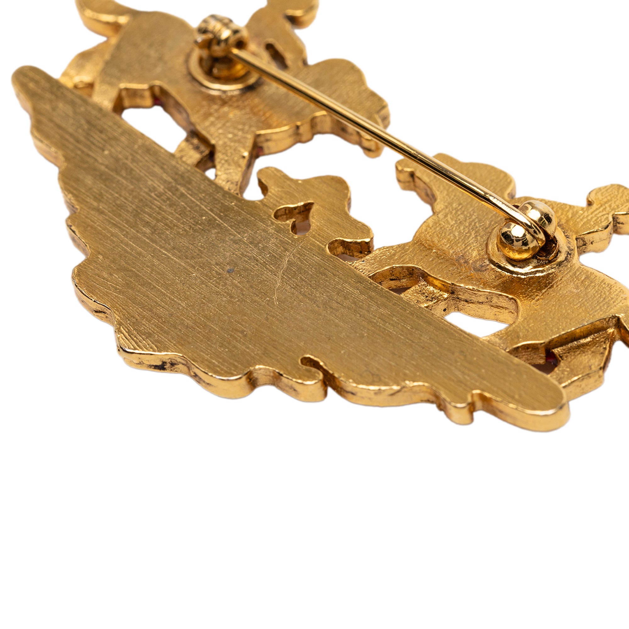 Gold Plated Enamel Children And Dogs Brooch - Image 3