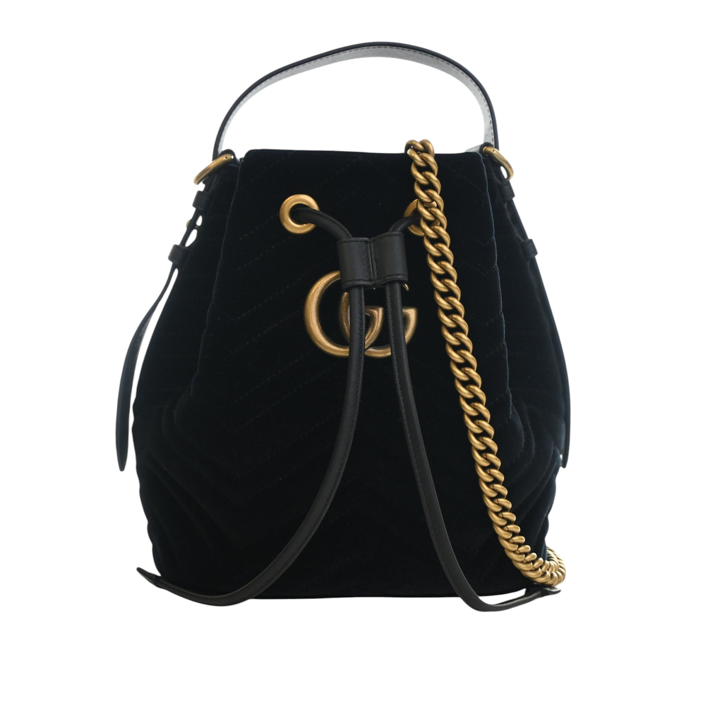 GG Marmont 2.0 Matelasse Velvet Bucket Bag - Image 1