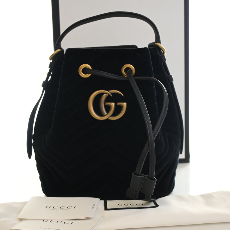 GG Marmont 2.0 Matelasse Velvet Bucket Bag - Image 10