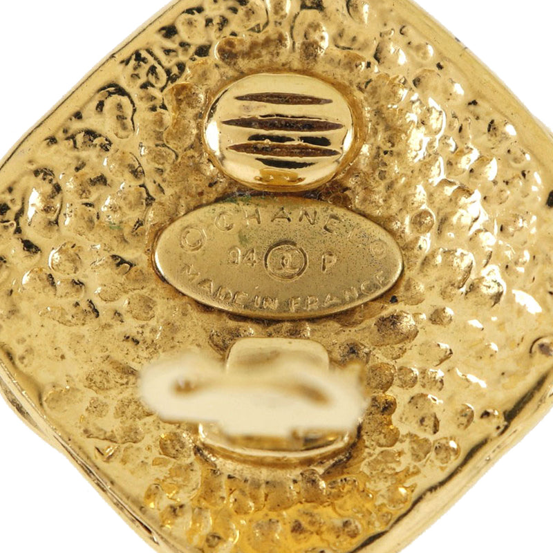 CC Gold Plated Diamond Shape Clip On Earrings - Image 4