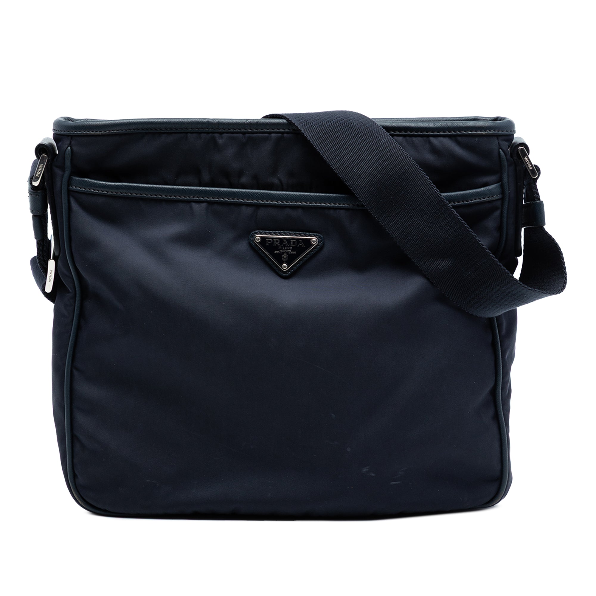 Saffiano Trimmed Tessuto Zip Top Crossbody - Image 1