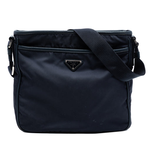 Saffiano Trimmed Tessuto Zip Top Crossbody - Image 1