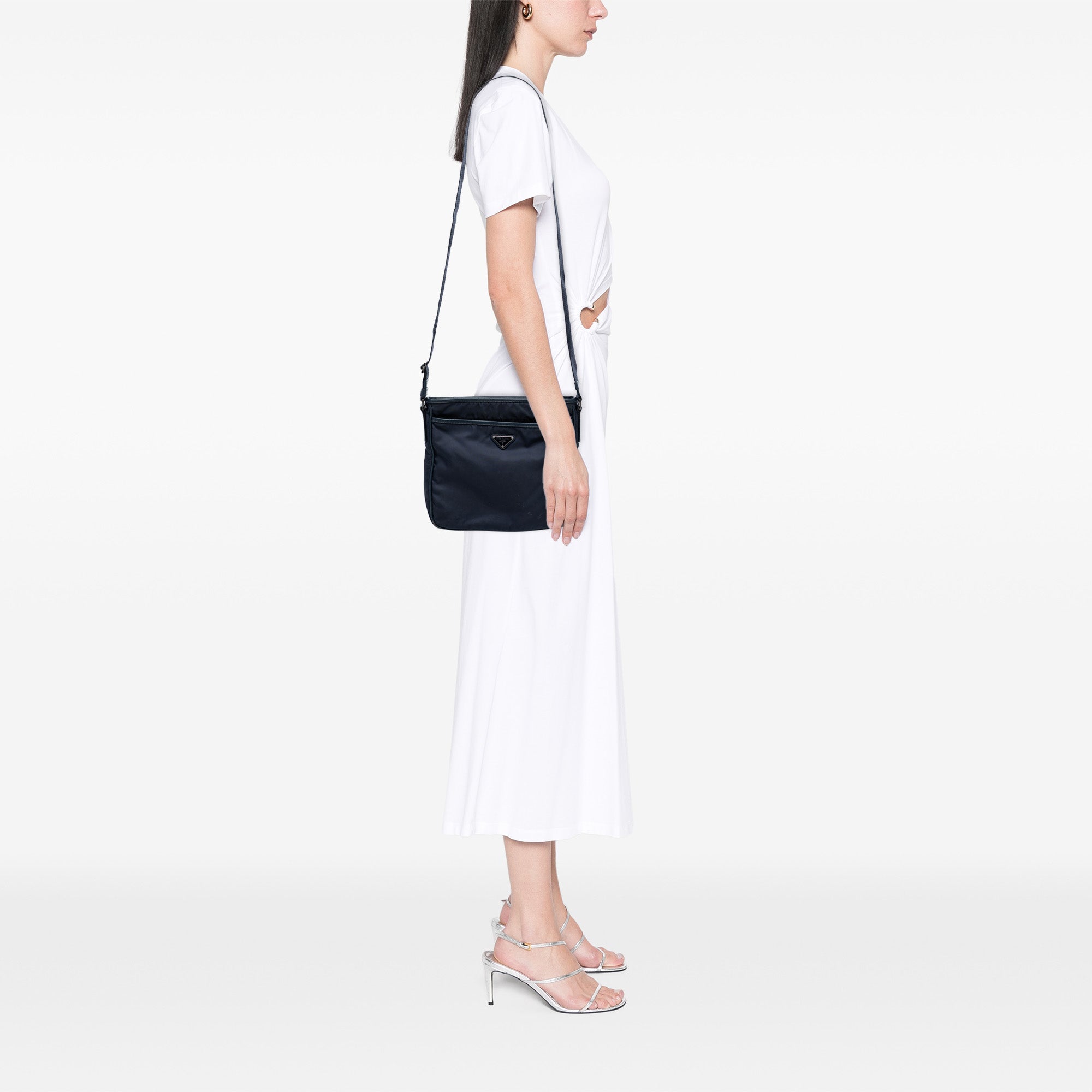 Saffiano Trimmed Tessuto Zip Top Crossbody - Image 7