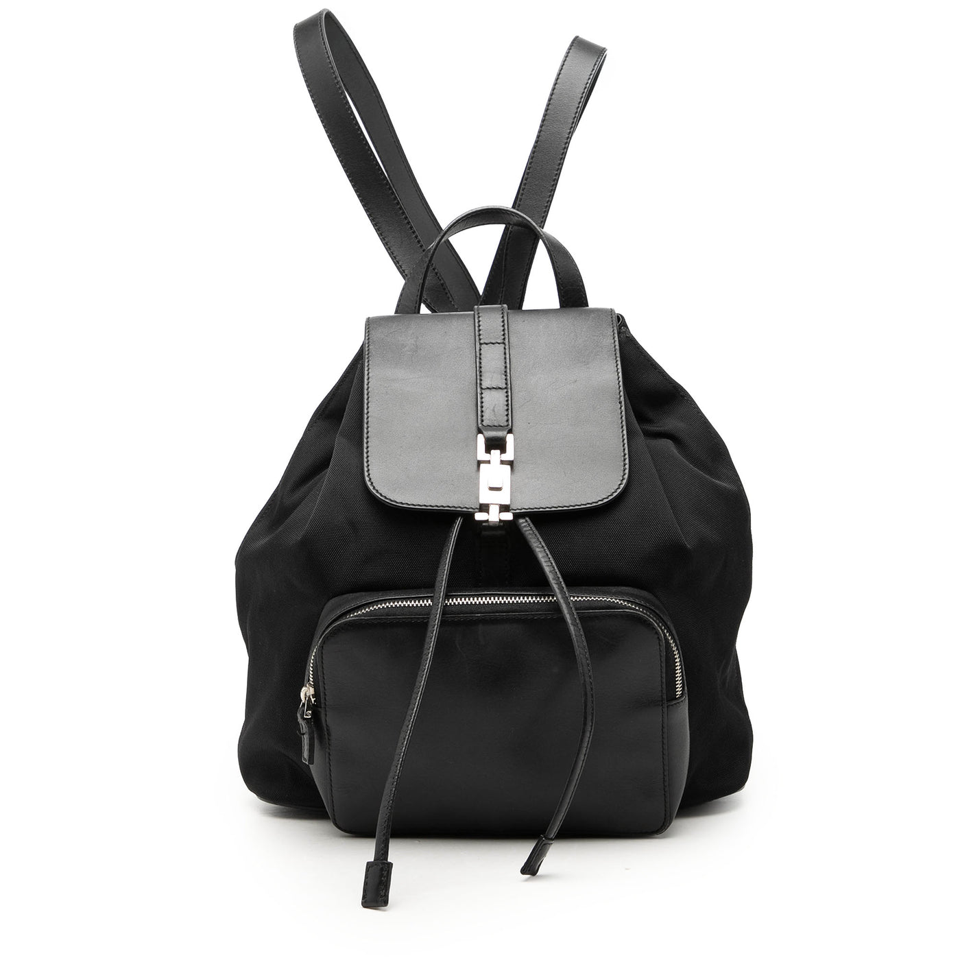Canvas and Calfskin Jackie Drawstring Backpack - Image 1