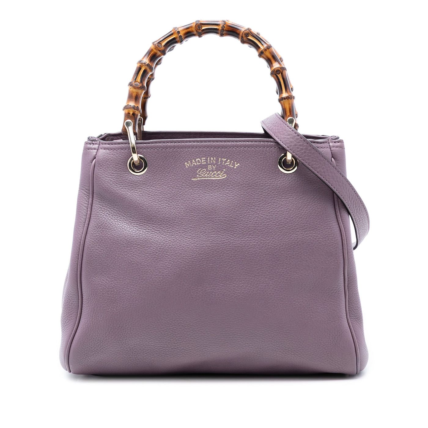 Small Calfskin Bamboo Shopper Satchel - Image 1