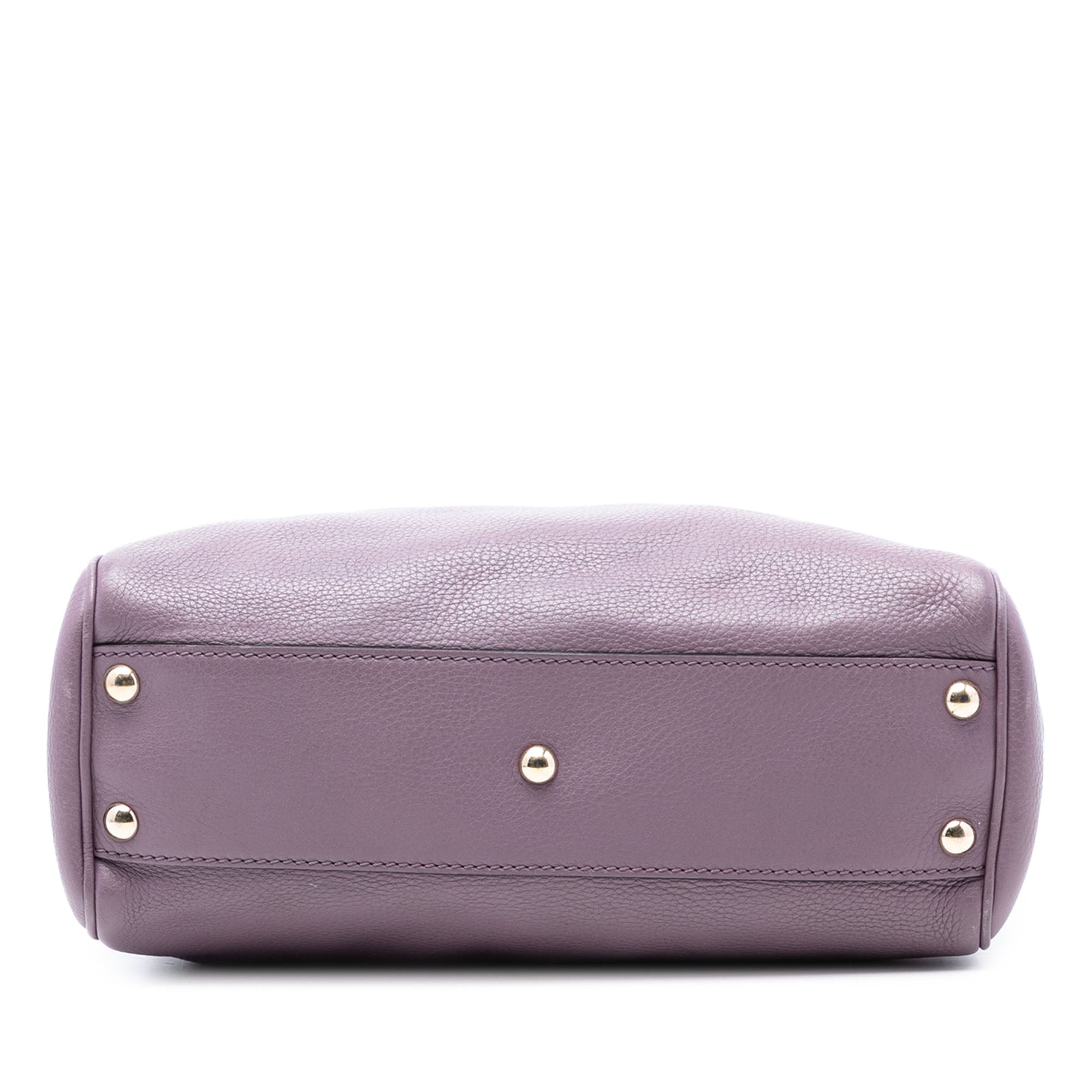 Small Calfskin Bamboo Shopper Satchel - Image 3