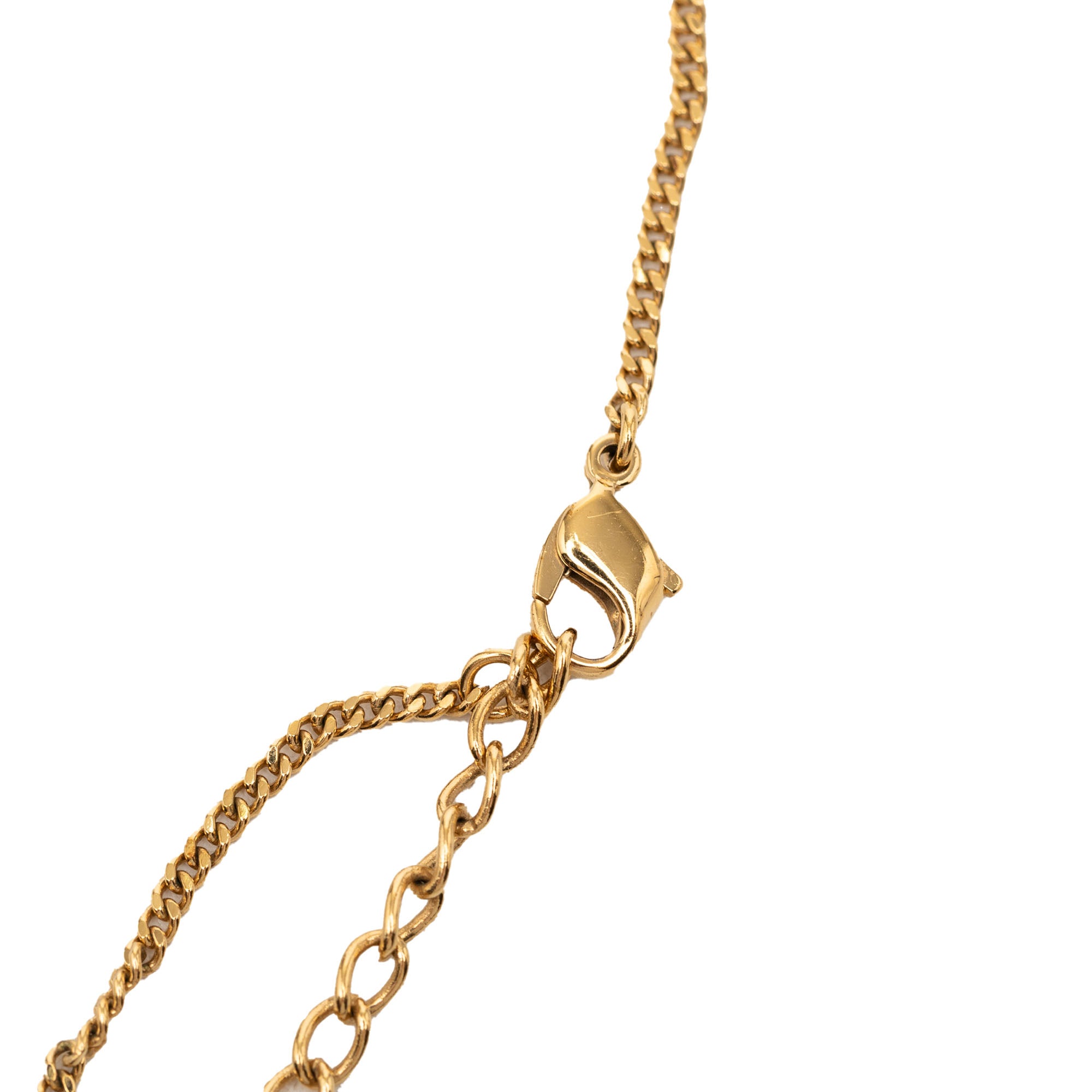Gold Plated Strass CD Logo Pendant Necklace - Image 5