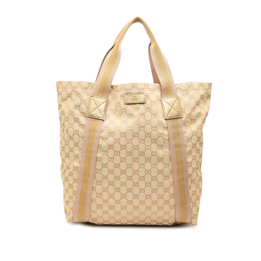 GG Canvas Web Tote - Image 1