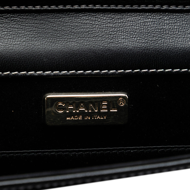CC Lambskin Embroidered Clutch With Chain - Image 5