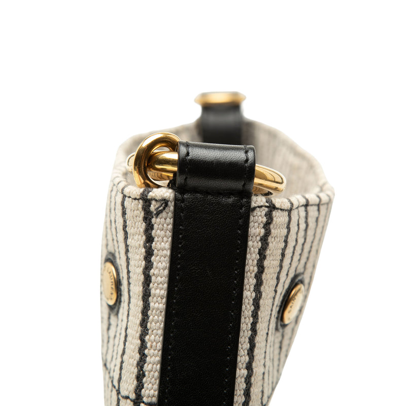 Striped Canvas Rive Gauche Bucket Bag - Image 7