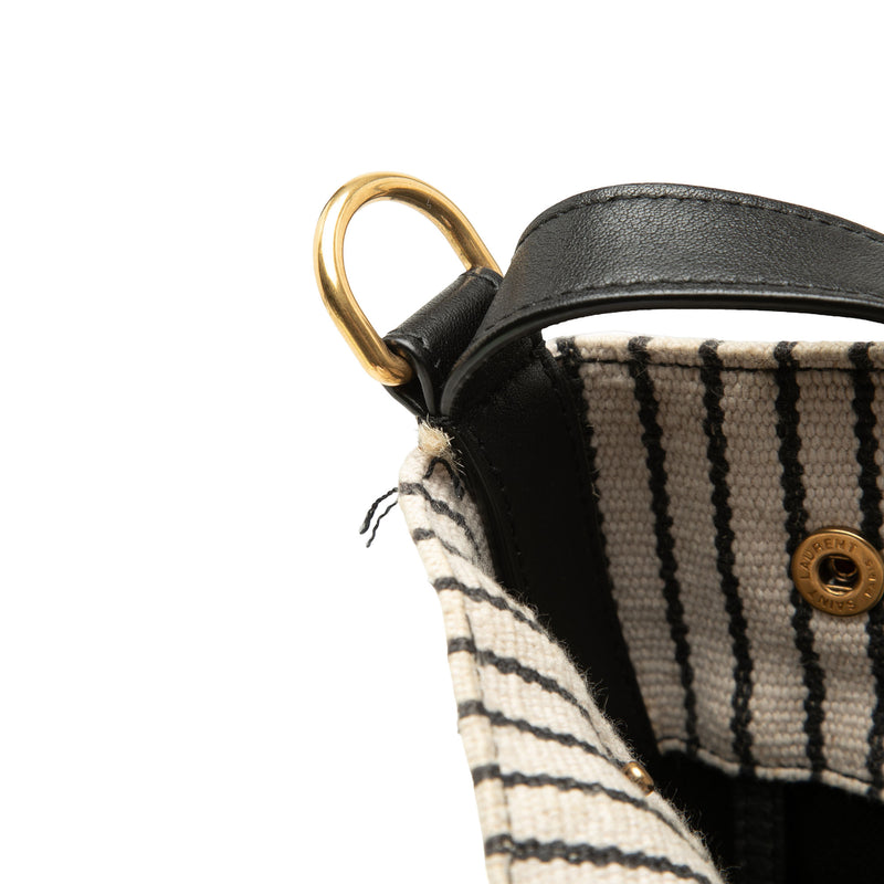Striped Canvas Rive Gauche Bucket Bag - Image 8
