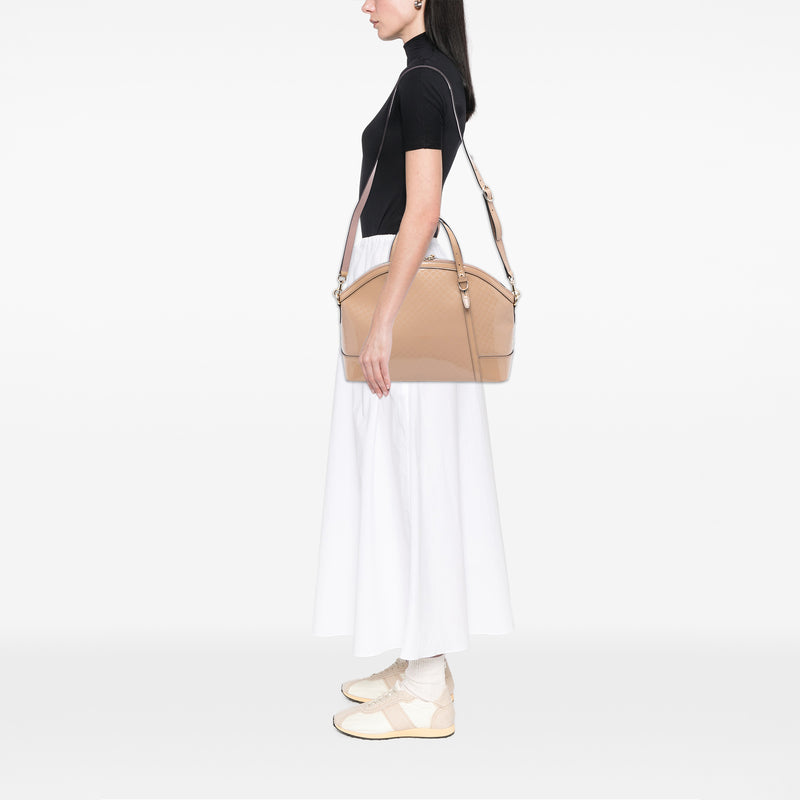 Large Microguccissima Patent Nice Dome Satchel - Image 7