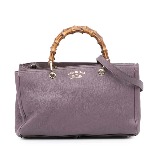 Medium Calfskin Bamboo Shopper Satchel - Image 1