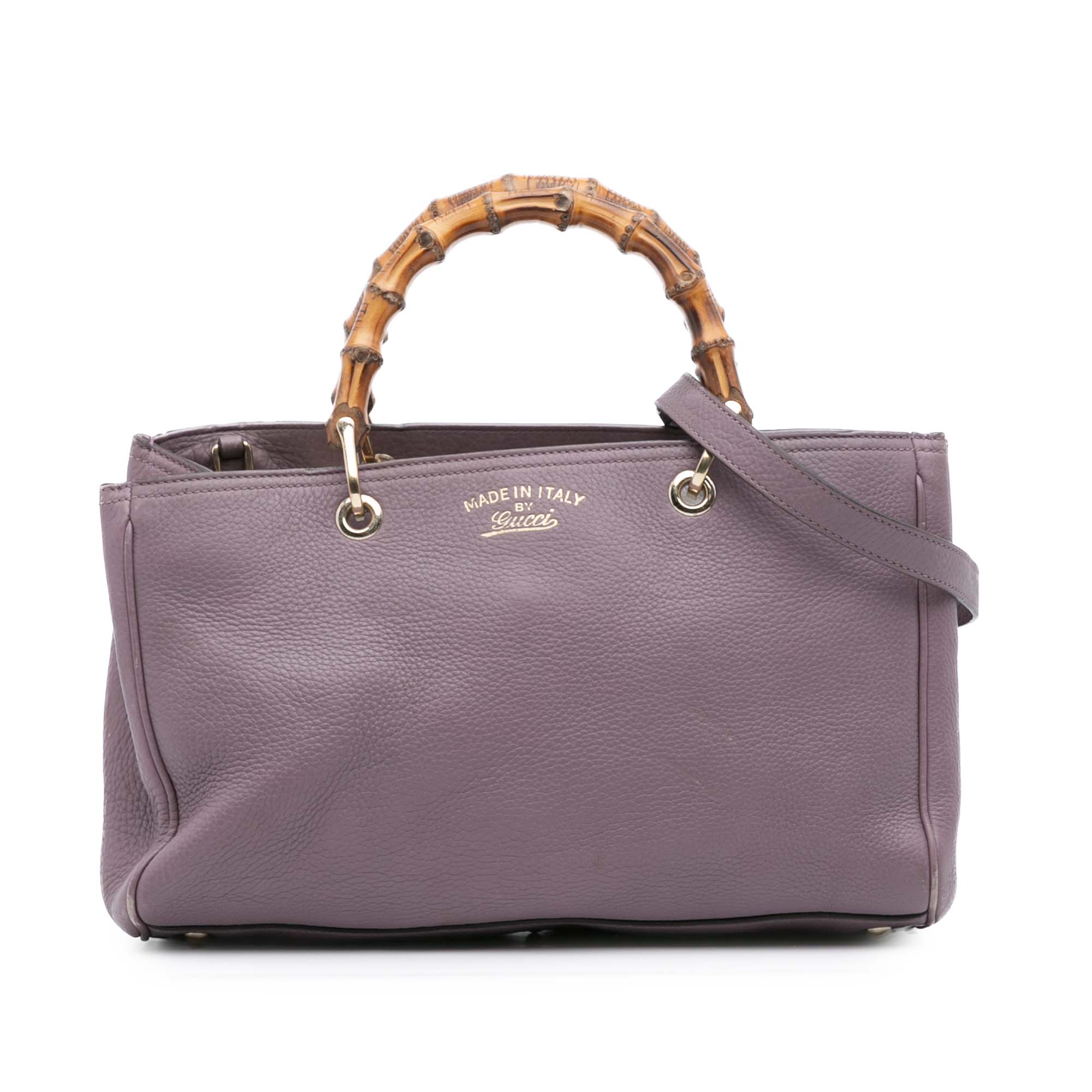 Medium Calfskin Bamboo Shopper Satchel - Image 1