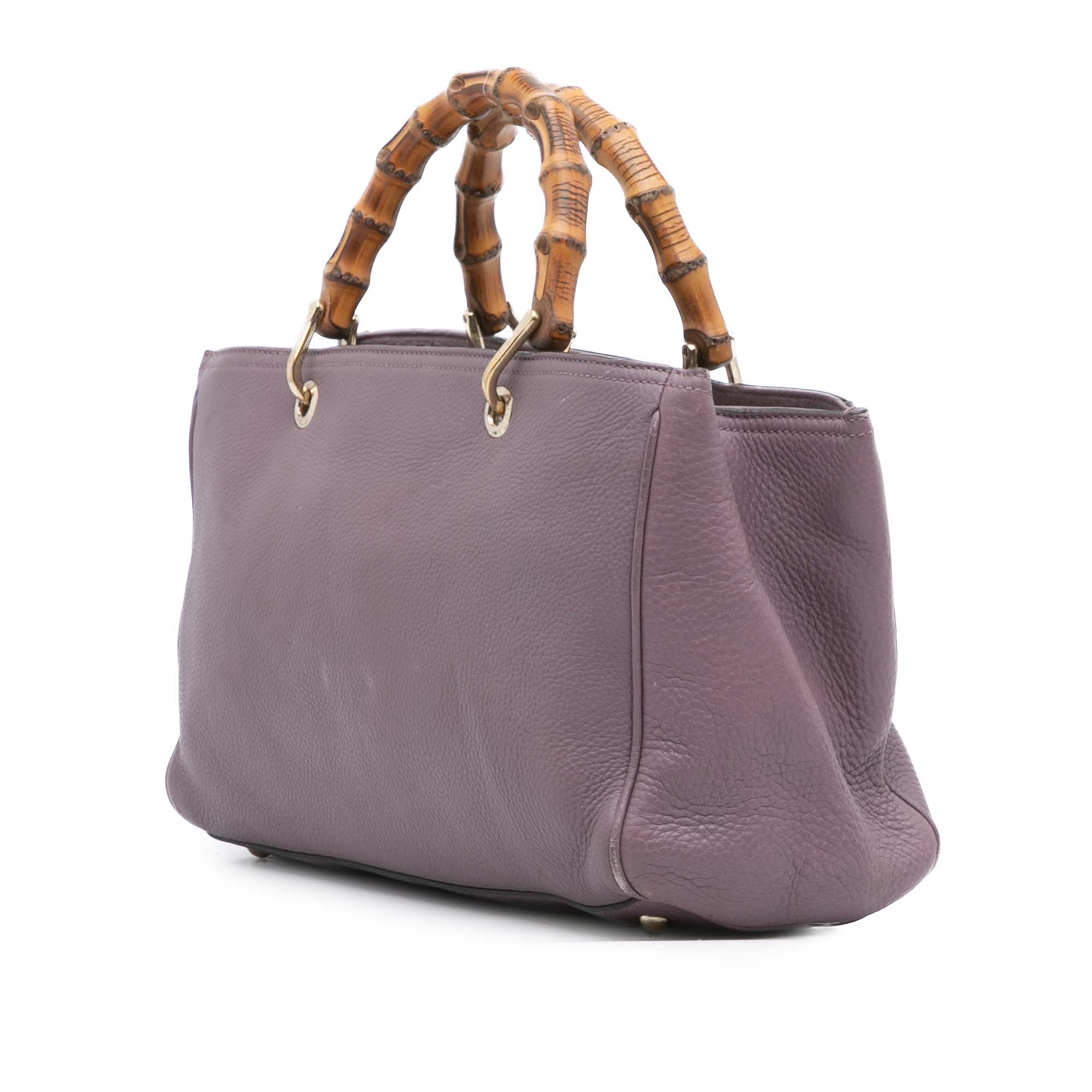 Medium Calfskin Bamboo Shopper Satchel - Image 2