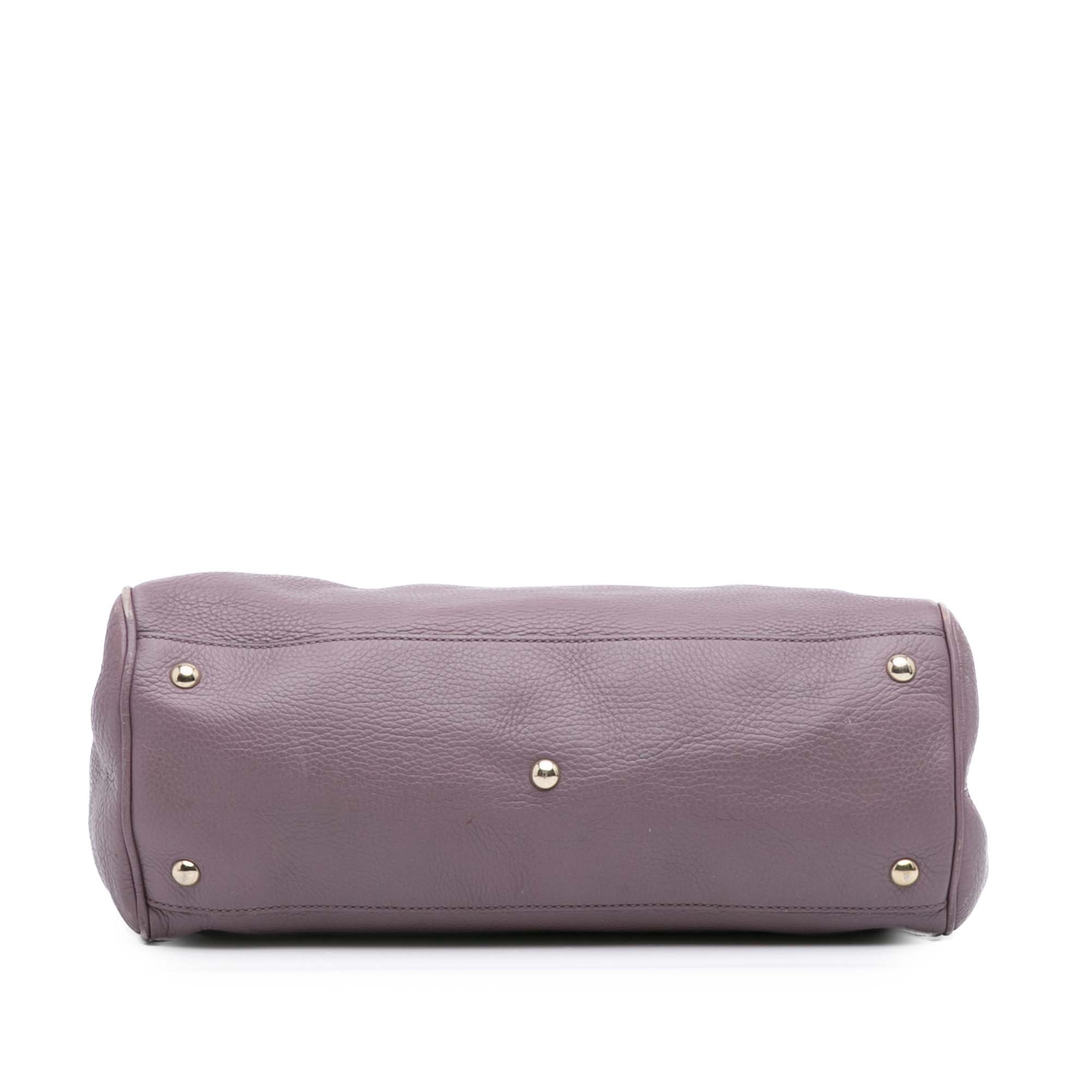 Medium Calfskin Bamboo Shopper Satchel - Image 3