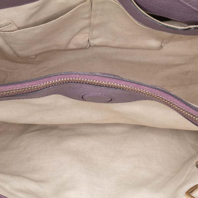 Medium Calfskin Bamboo Shopper Satchel - Image 4