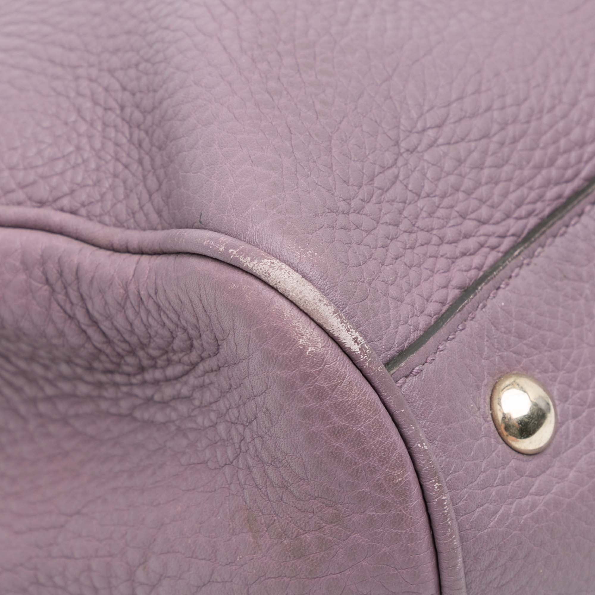 Medium Calfskin Bamboo Shopper Satchel - Image 7