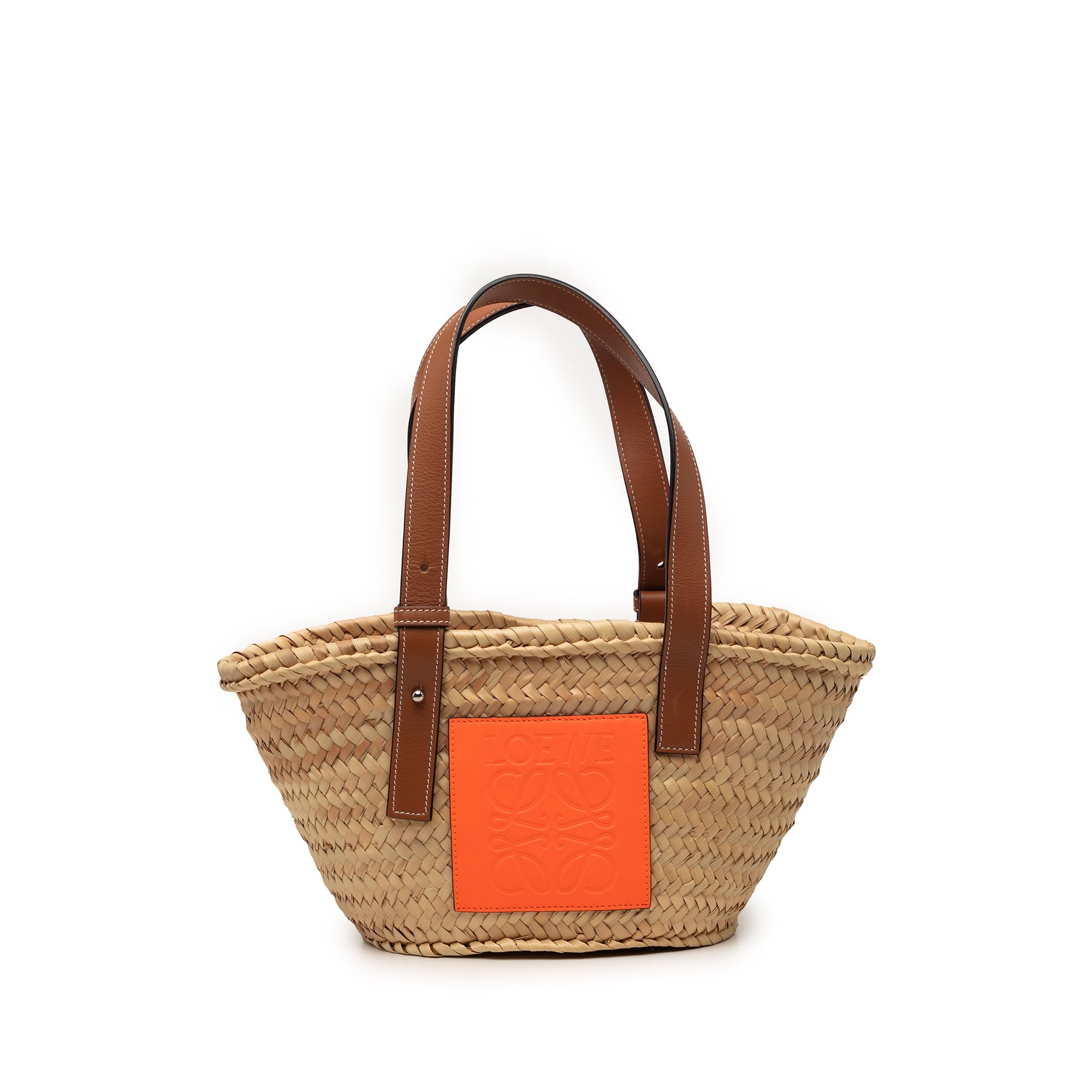 Small Raffia Basket Tote - Image 1