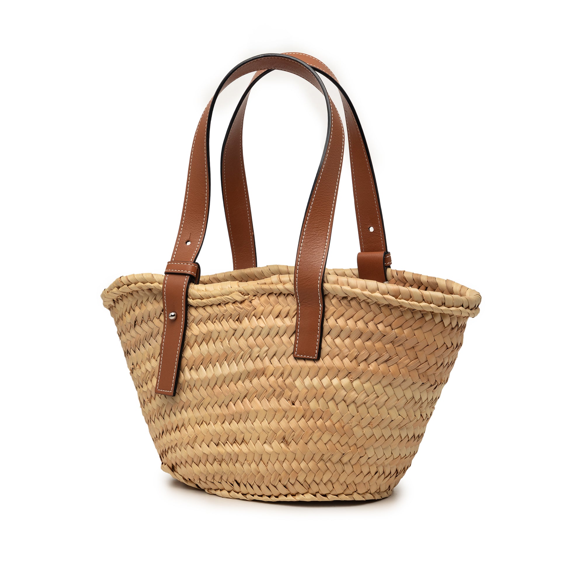 Small Raffia Basket Tote - Image 2