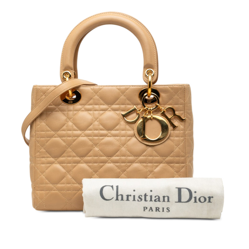 Medium Lambskin Cannage Lady Dior - Image 8