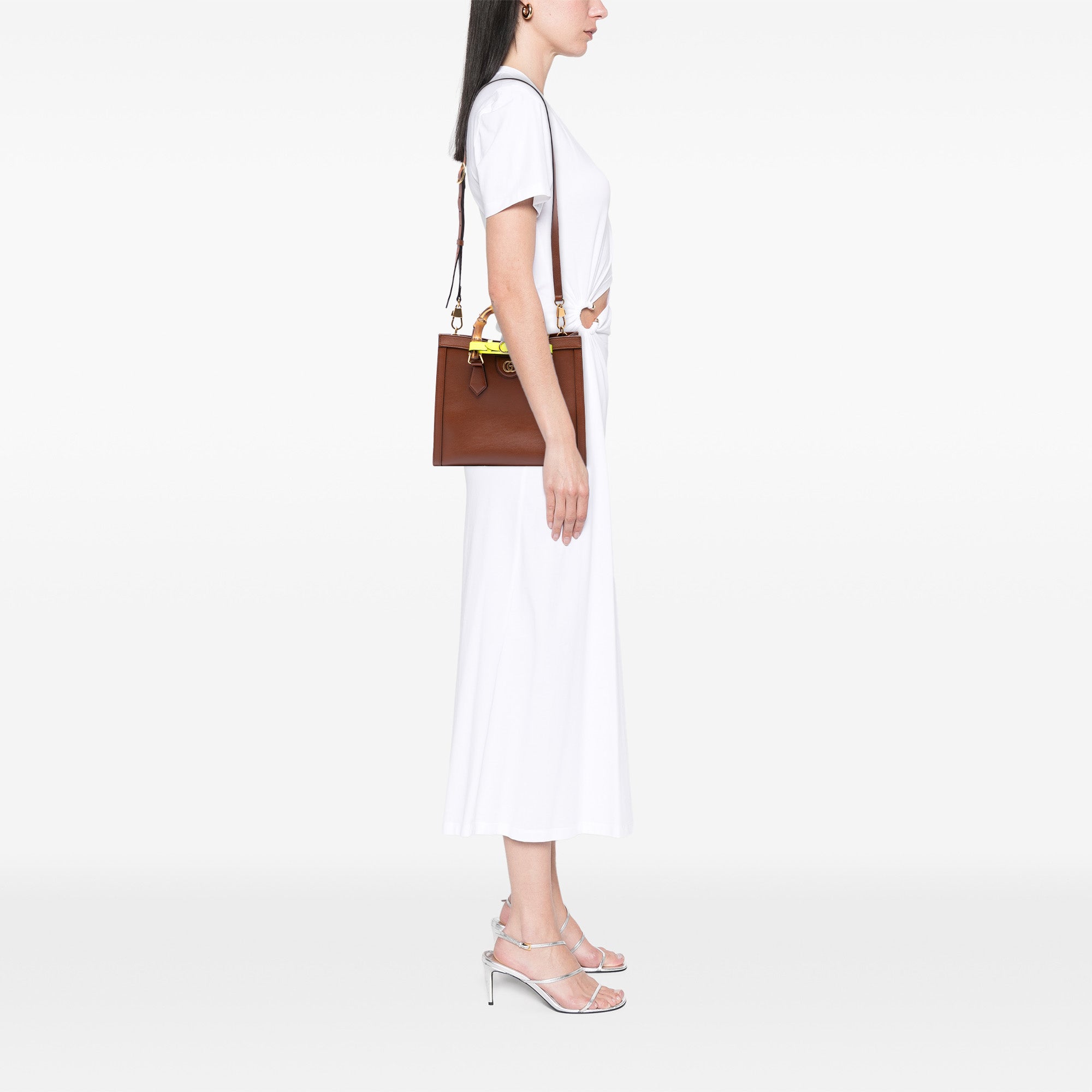Medium Calfskin Bamboo Diana Satchel - Image 5