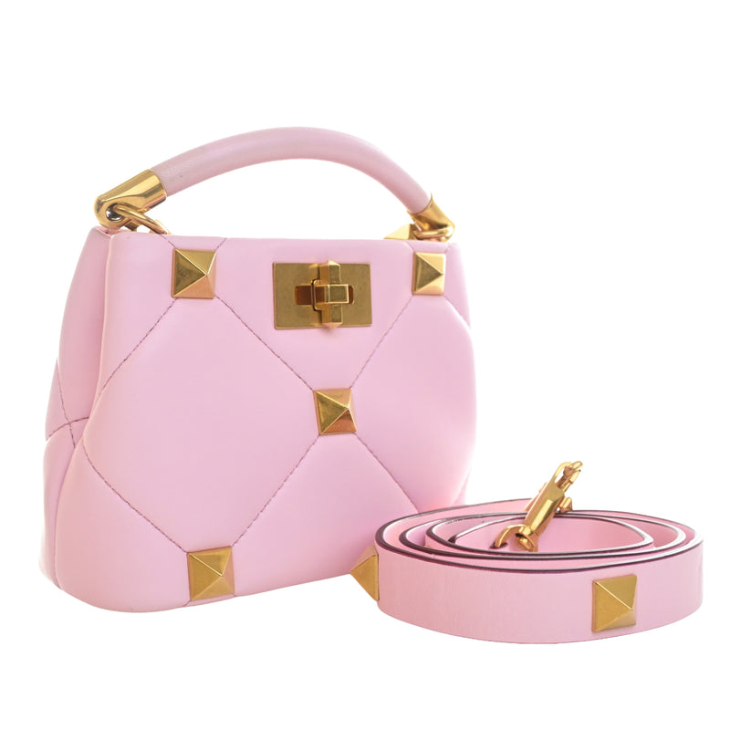 Small Nappa Roman Stud The Handle Bag - Image 10