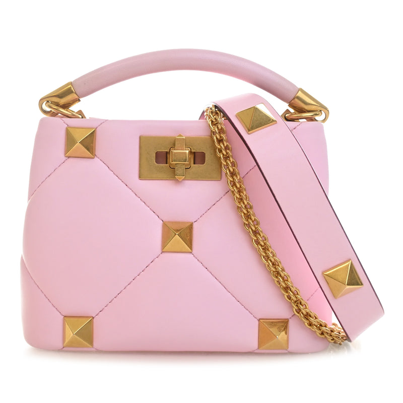 Small Nappa Roman Stud The Handle Bag - Image 15