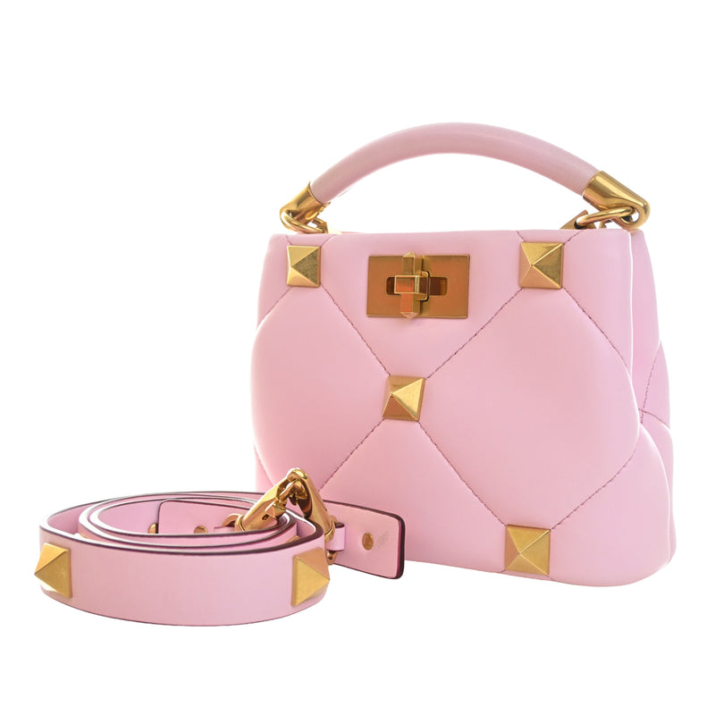 Small Nappa Roman Stud The Handle Bag - Image 9