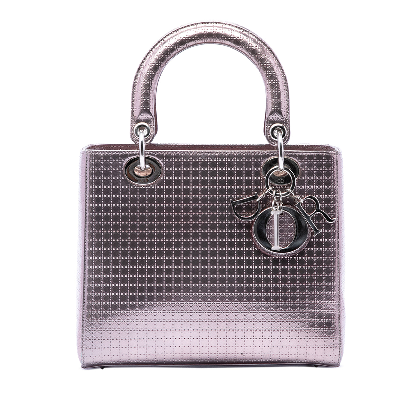 Medium Metallic Patent Microcannage Lady Dior - Image 1