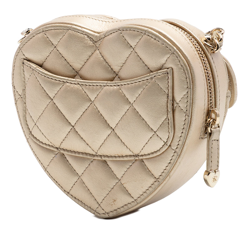 Mini Metallic Lambskin CC in Love Heart Crossbody - Image 2
