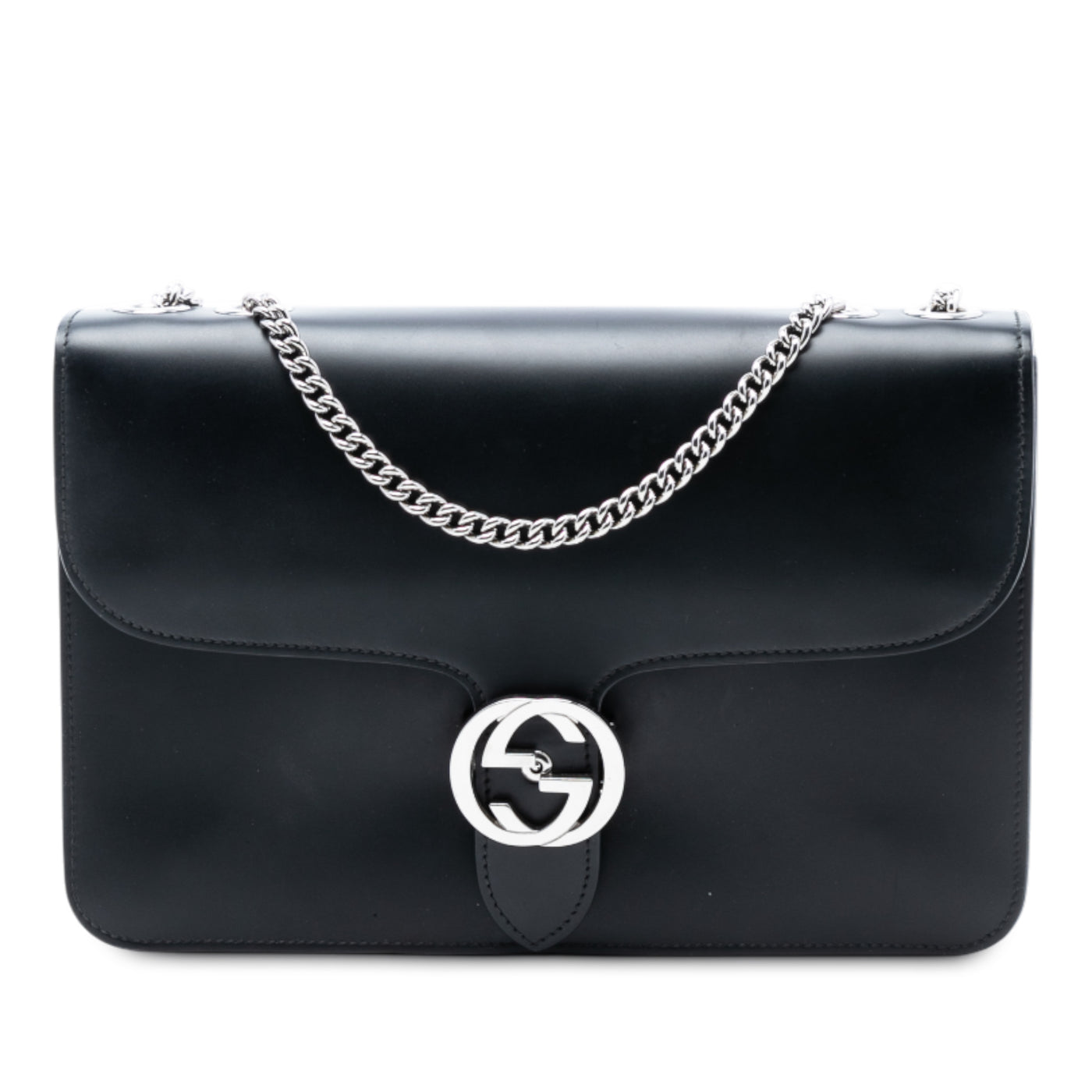 Medium Polished Calfskin Dollar Interlocking G Crossbody - Image 1