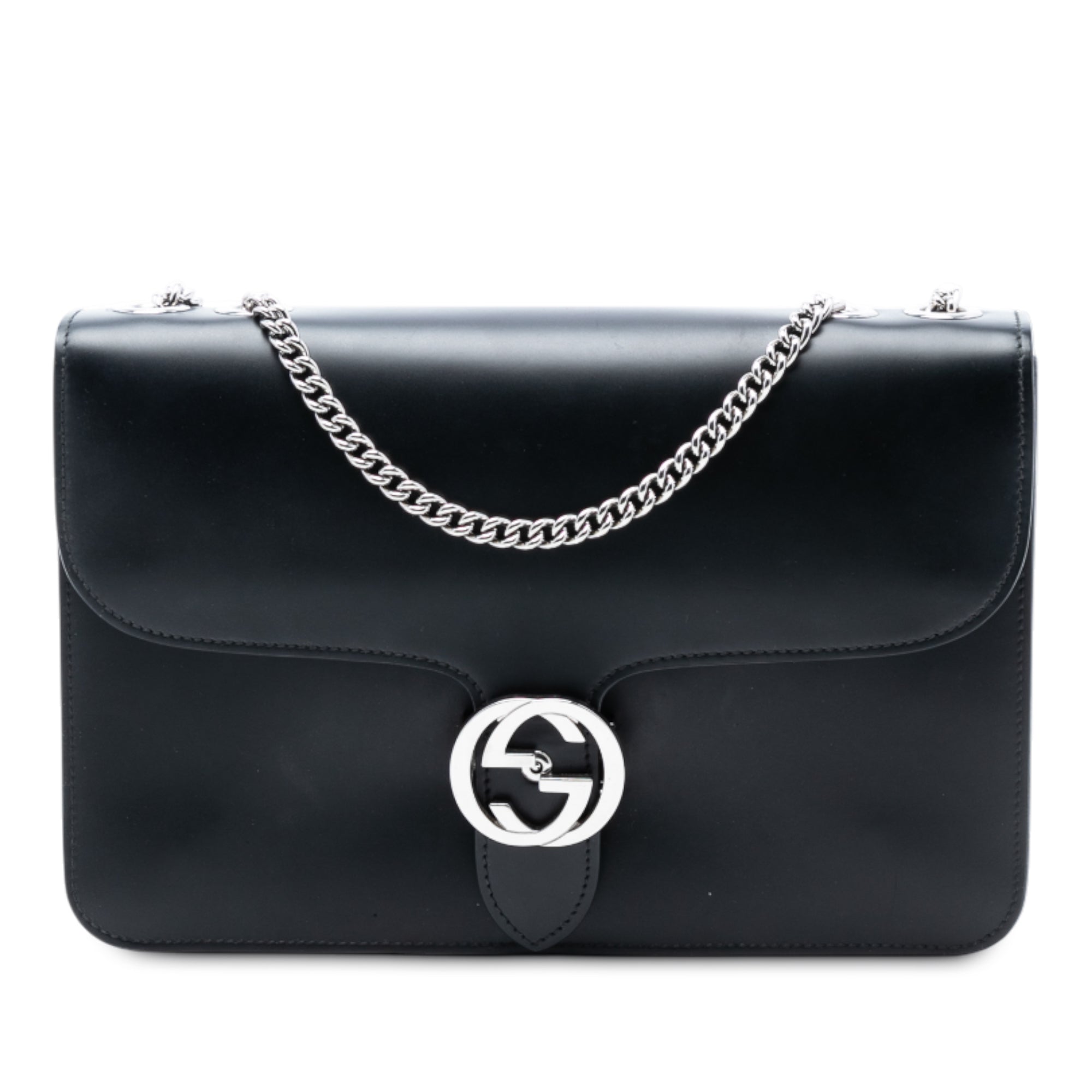 Medium Polished Calfskin Dollar Interlocking G Crossbody - Image 1