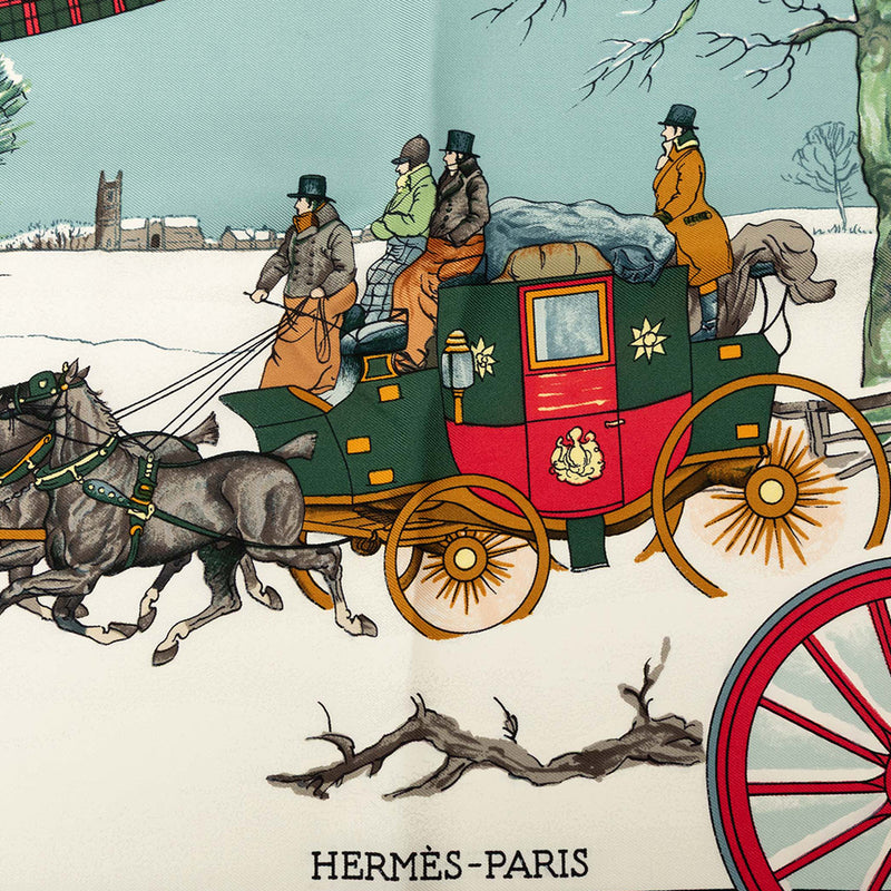 L Hiver en Poste Silk Scarf 90 - Image 6