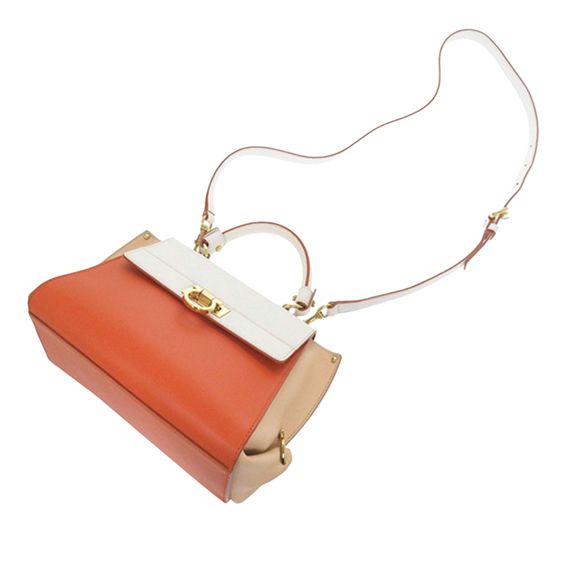 Small Tricolor Leather Gancini Sofia Satchel - Image 2